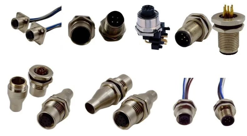 M16 6pin, 8pin, 12pin, 14pin and 19pin panel mount connector