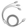 OEM Quick charge nylon braided Multi functional colorful 3 in 1 USB charger cable