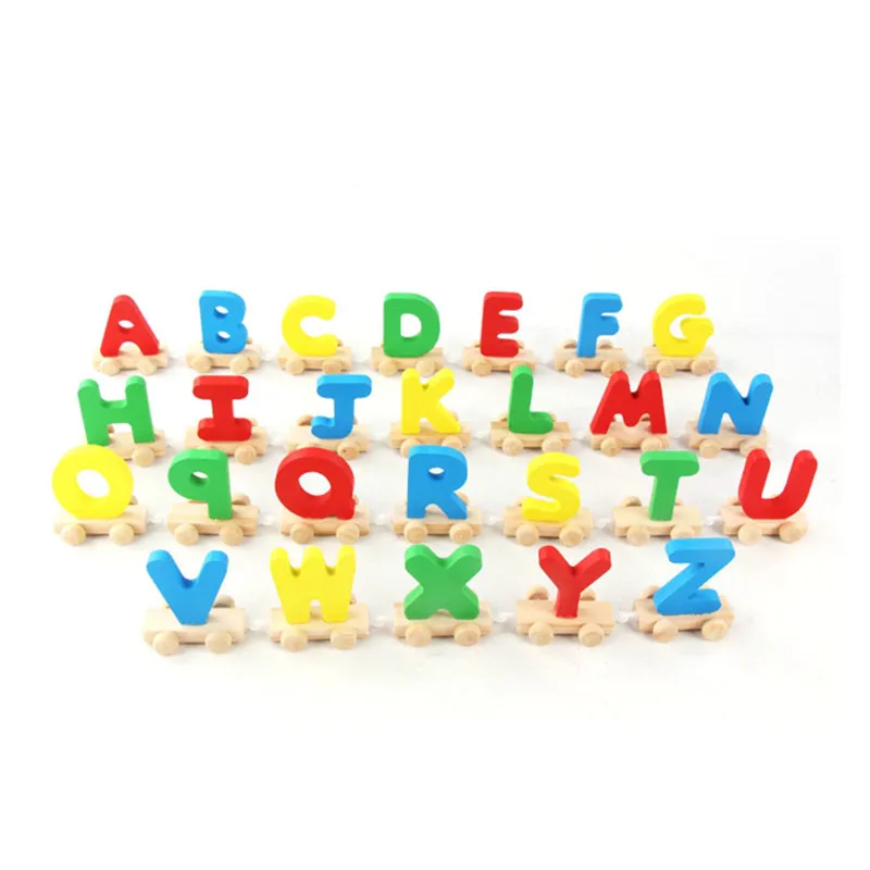 wooden train letters