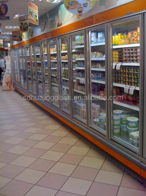 90 Degree stopper Hold Open display cooler refrigerator Glass Door