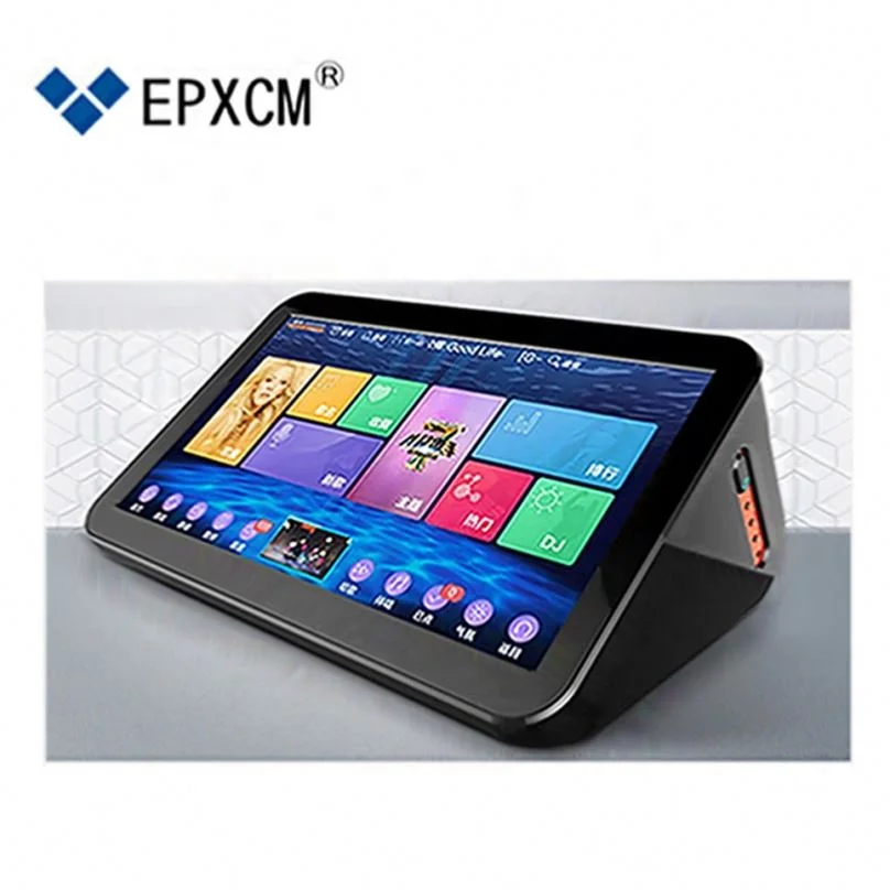 

EPXCM Machine Portable 15.6 Inch Touch Screen KTV Home Karaoke System, Sliver ,black