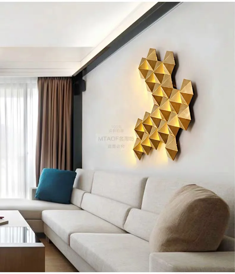 Modern High Quality simple decorate metal Bedroom Hotel Lobby stainless steel industrial led wall lamp