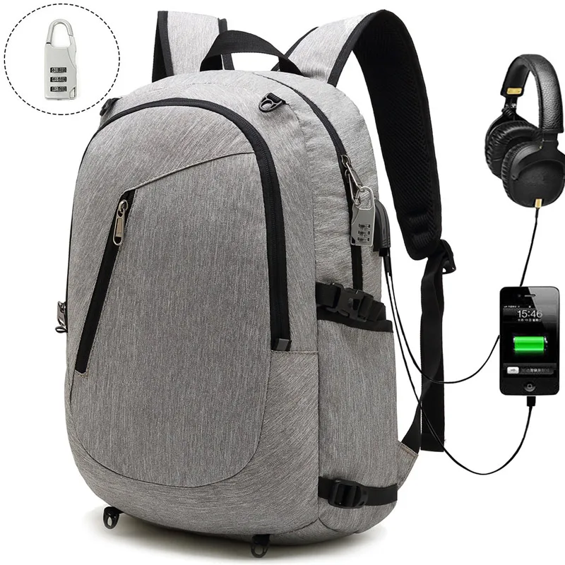 
Wholesale Anti theft Backpack with net and USB Charging Port 15.6 inch Laptop Sports Bag School Backpack for Men 