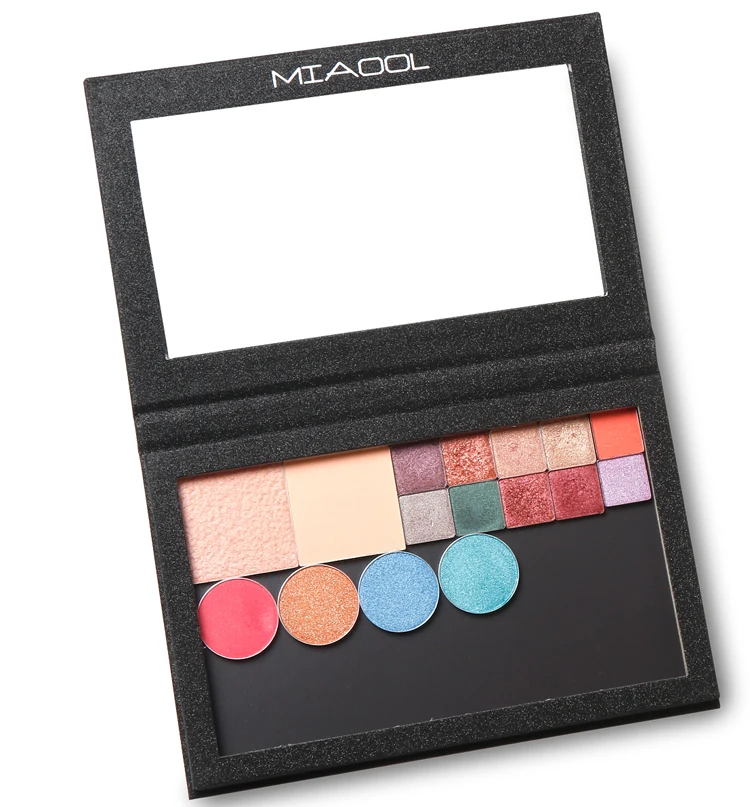 

Custom magnetic empty make up palette wholesale eyeshadow pallet packaging, Black