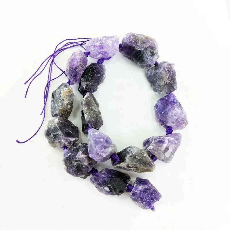 

Amethyst lump gemstone strands nuggets crystal beads rough full strand 15.5" raw stone bead for jewelry making, Purple amethyst
