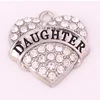 P500113 Yiwu Huilin jewelry Lovely Heart Pendant with four color crystal Daughter birthday present charms for gift