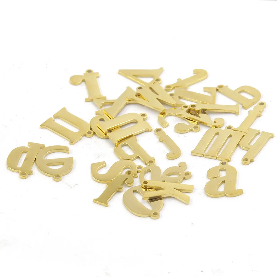 

Wholesale stainless steel small metal initial letter charms alphabet