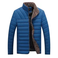 

wholesale hot sale winter thin down jacket men, PU leather winter cotton padding quilted jacket for men