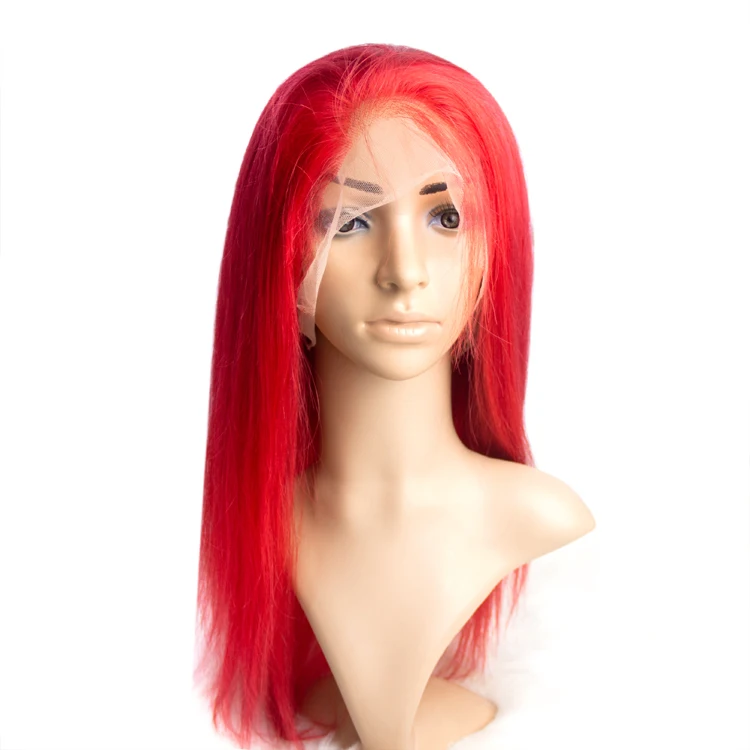 

Factory Price Brazilian Virgin Hair Wigs Natural Red Color Human Lace Front Wigs