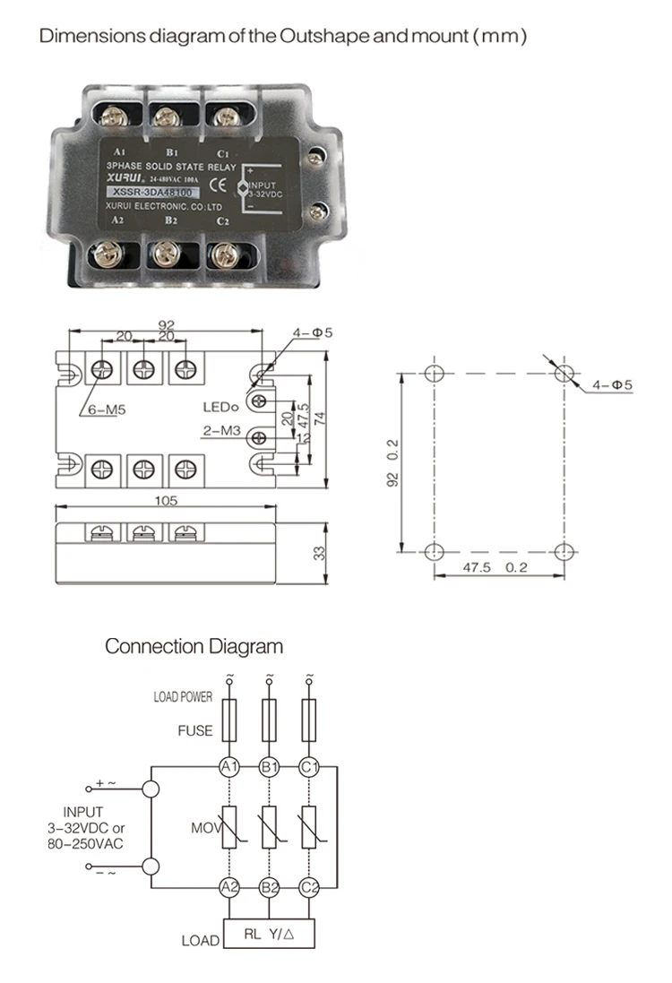 Three Phase Solid State Relay / 3 Phase Solid State Relay(12v Relay