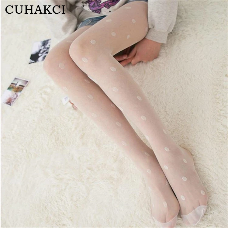 

Spring and Autumn Polka Seamless Nylon Stockings Tight Female Big Dots Pantyhose Ladies Sheer Stockings Sexy Silk, Black,white