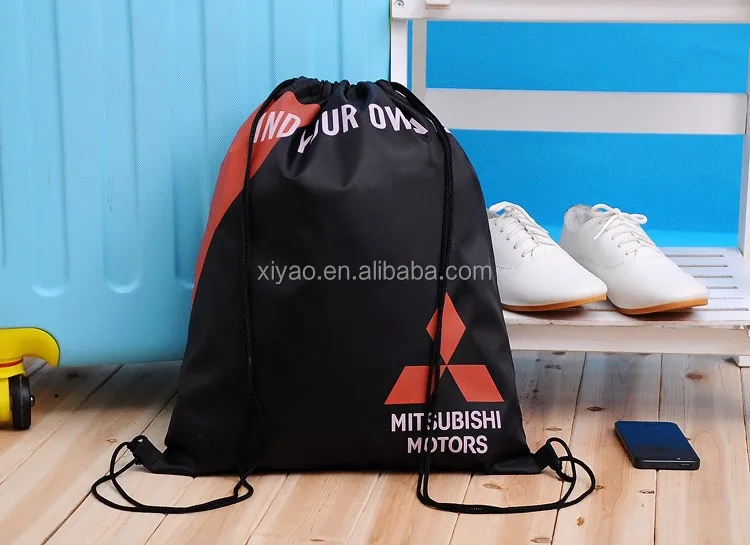 drawstring backpack with logo