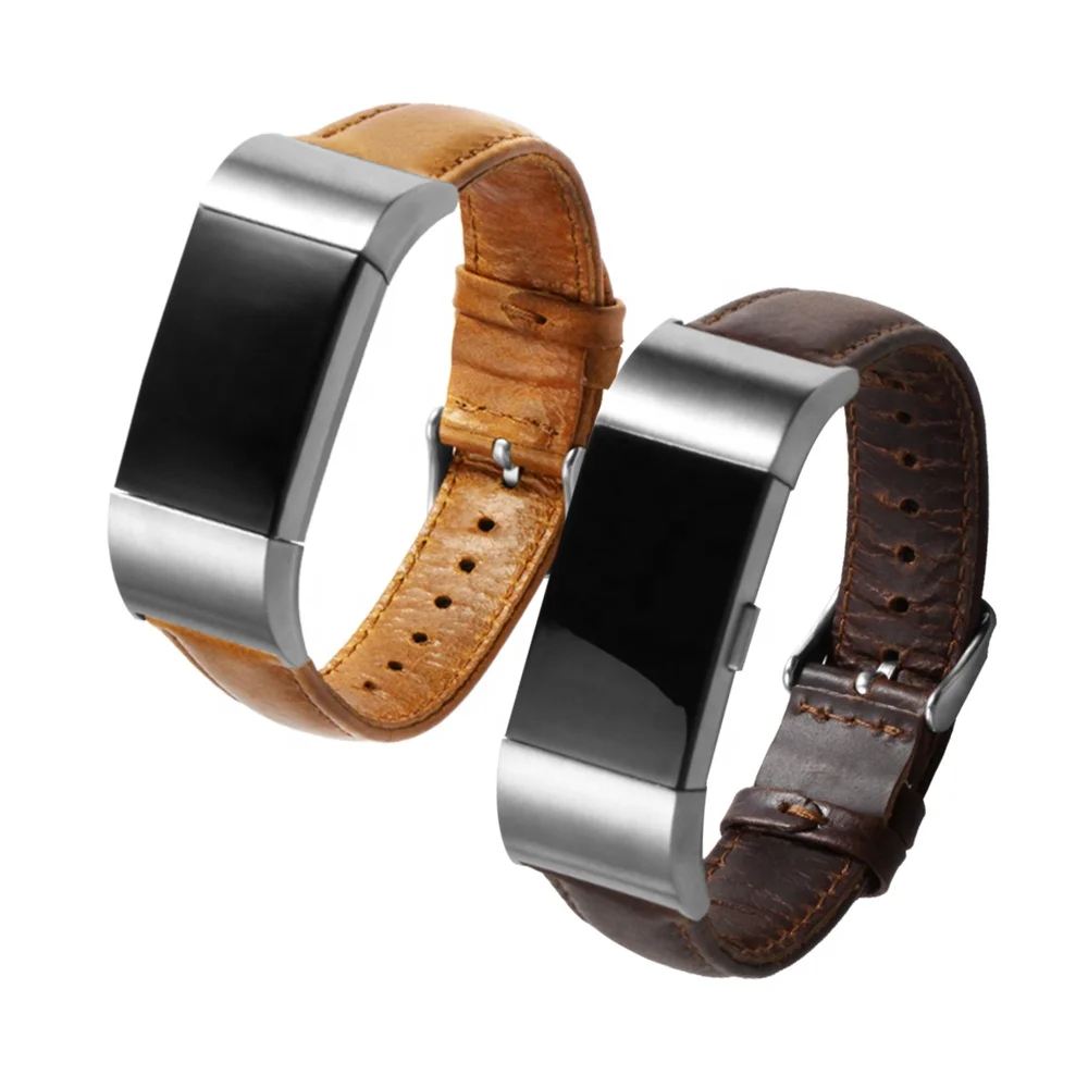 

Calf Leather Bands With Pre-V Pin Buckle Replacement Watch Band Strap Sport Smart Watch Strap for Fitbit Charge 2 Bands