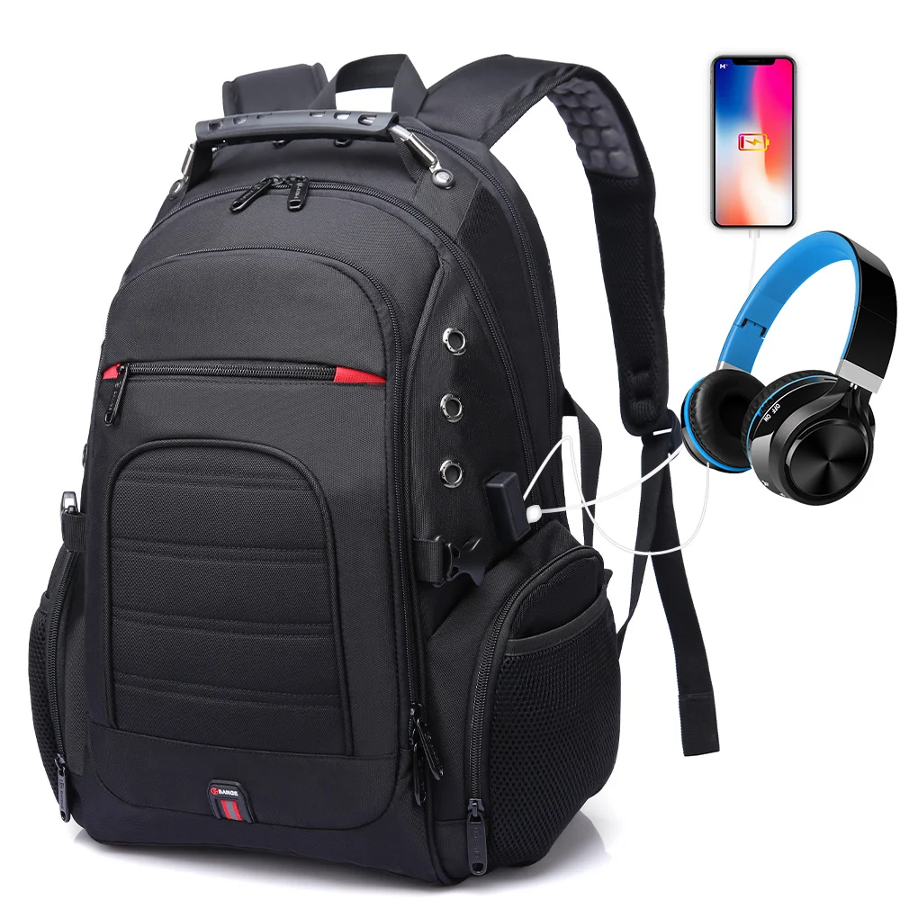 

factory hot sell wholesale oxford usb business mens anti theft travel custom waterproof laptop backpack bag for men, Black or any color you want