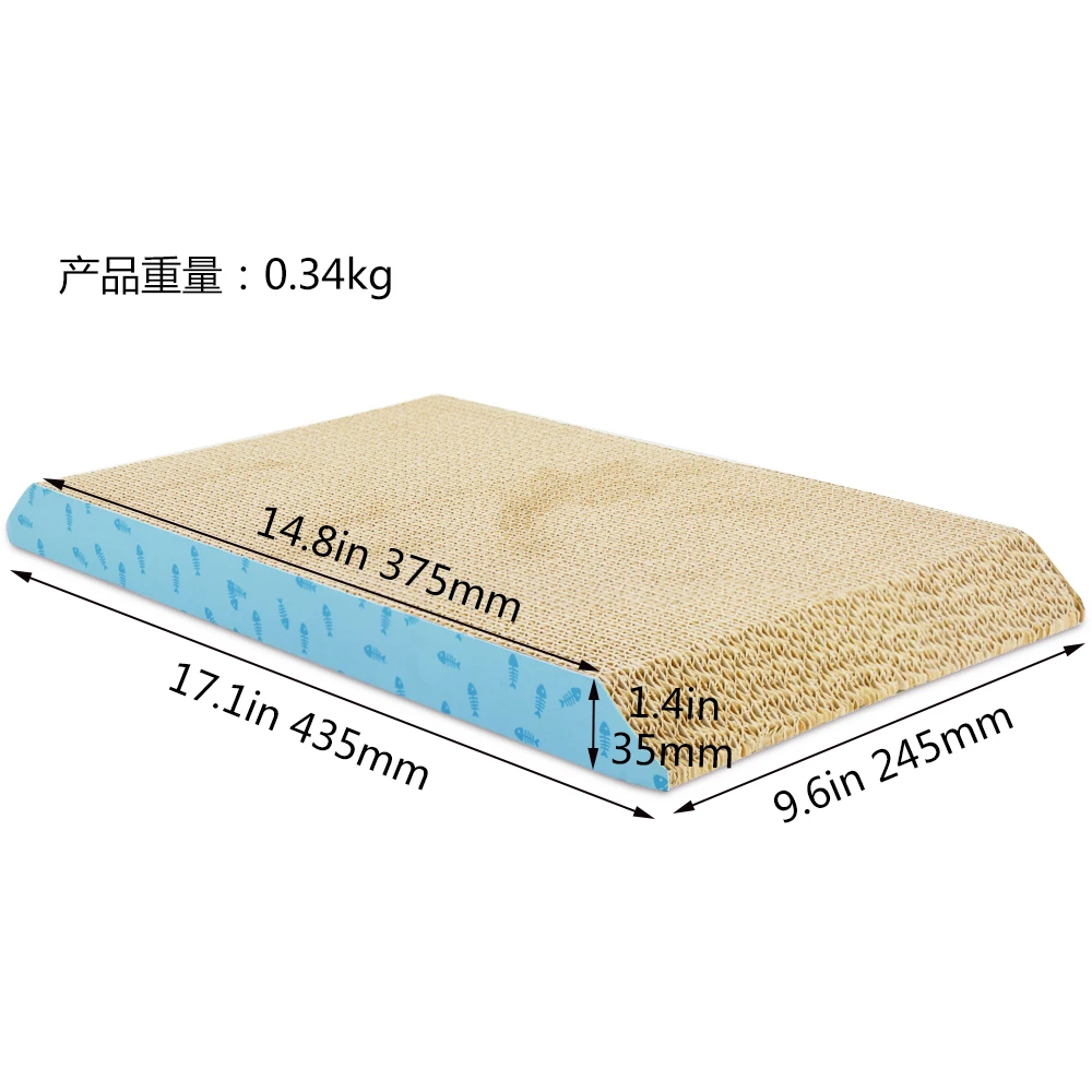 

icLe-Wild Basic Simple Flat Scratching Pad-Gray colour-IC-0042-Blue Cat scratching Cardboard Cat Scratcher Lounge, Grey