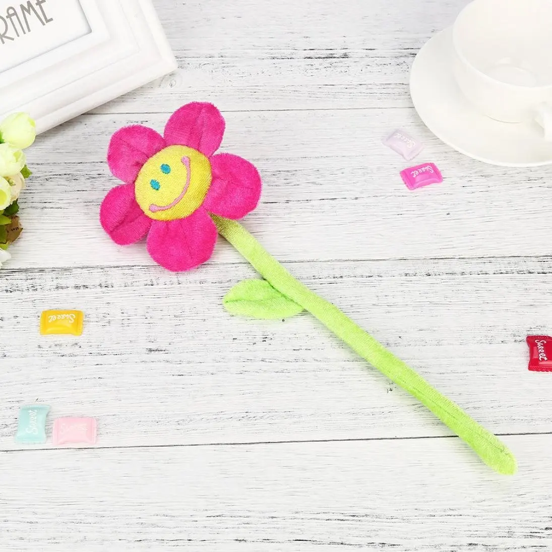 smiley face plush flowers