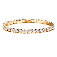 

Hot Sale Rainbow Stones Fashion Jewelry Gold Plated White Crystal Women Tennis Bracelets