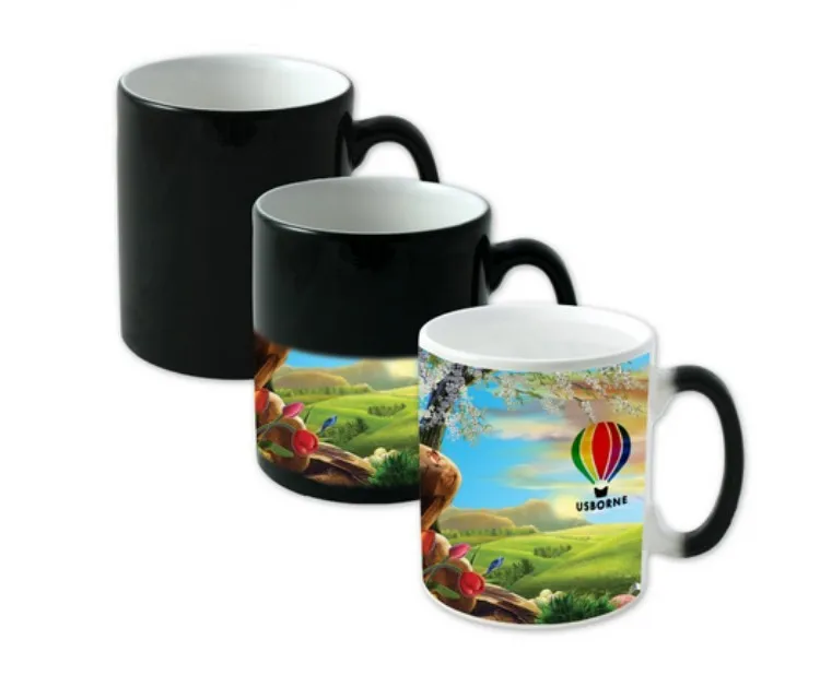 

Travel Camping Color Changing Sublimation Mugs Ceramic Coffee Cup 11oz Mug Press Manufacturer, Black/blue/red