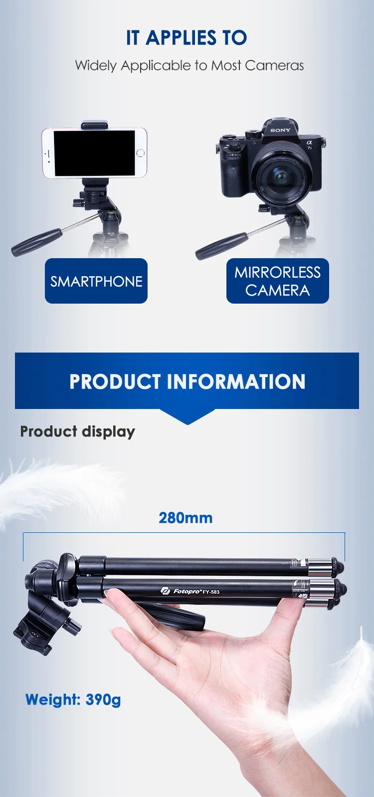 widely applicable to most cameras,smartphone,gopro,mirrorless camera,DV camera