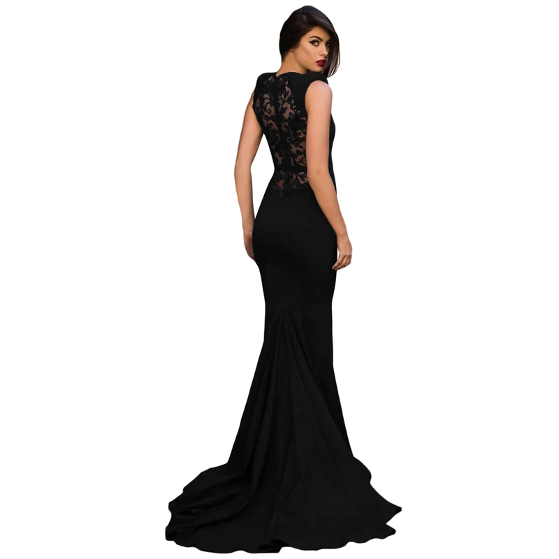 

Floral Embroidery Fishtail Evening Dress Party Dress