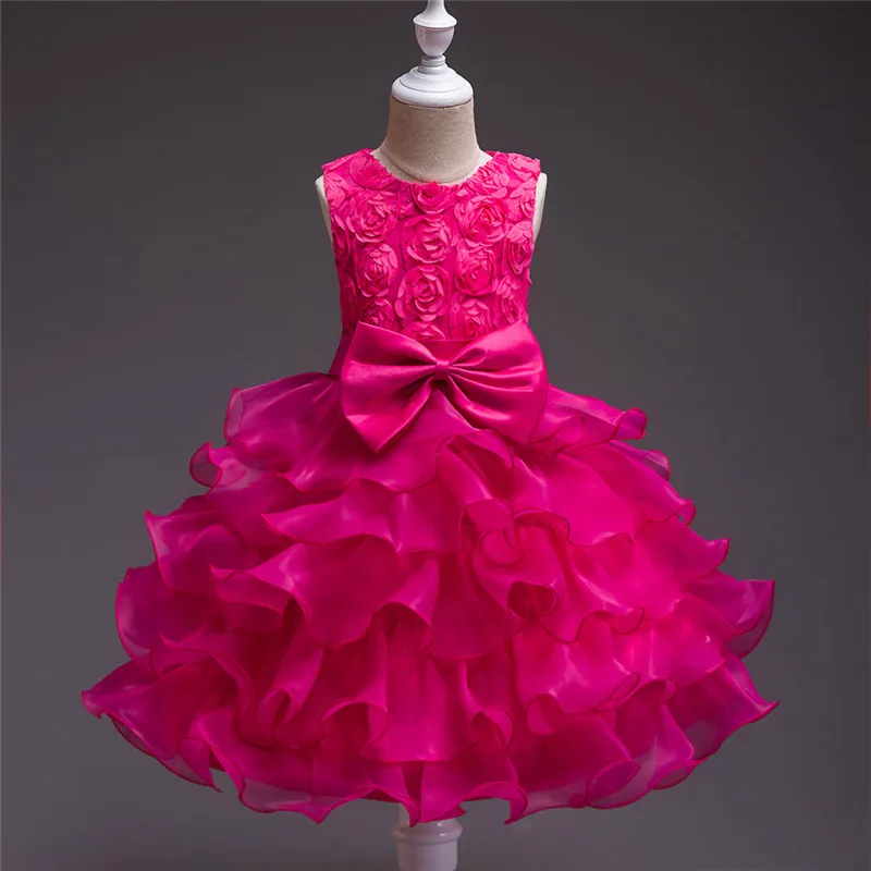 Girls puffy dresses for party Purple Princess Flower Girl Dress for 6 years Children's bridesmaid dresses