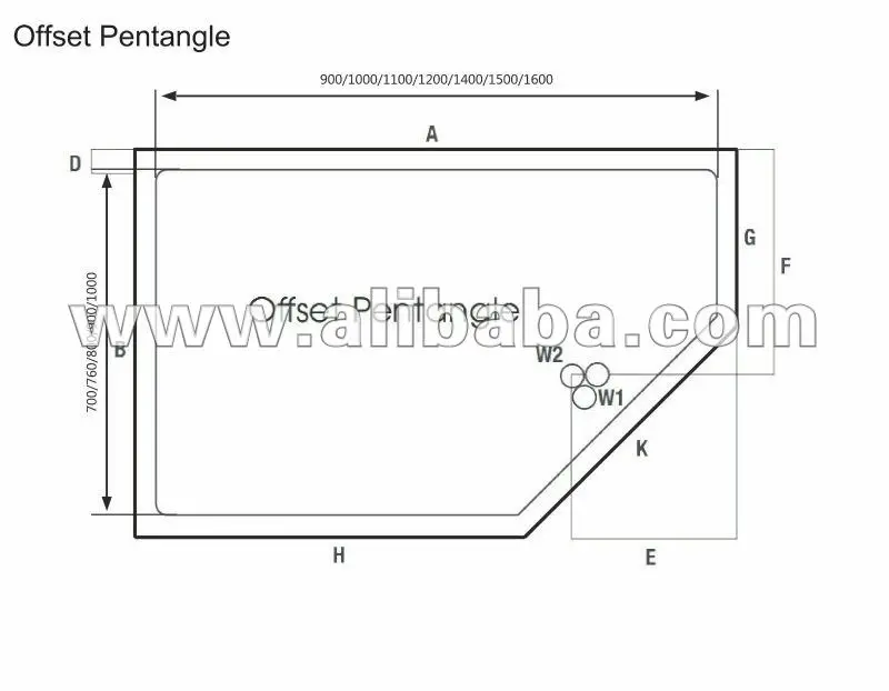 Piatto Doccia Angolare Dimensioni.Piatti Doccia Buy Offset Pentangle Piatto Doccia Product On Alibaba Com