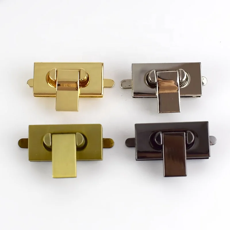 

Meetee BF161 Hardware Accessories Handbags Parts Luggage Locks Alloy Buckle Bag Rectangle Lock, Gold,silver,brass,gun black