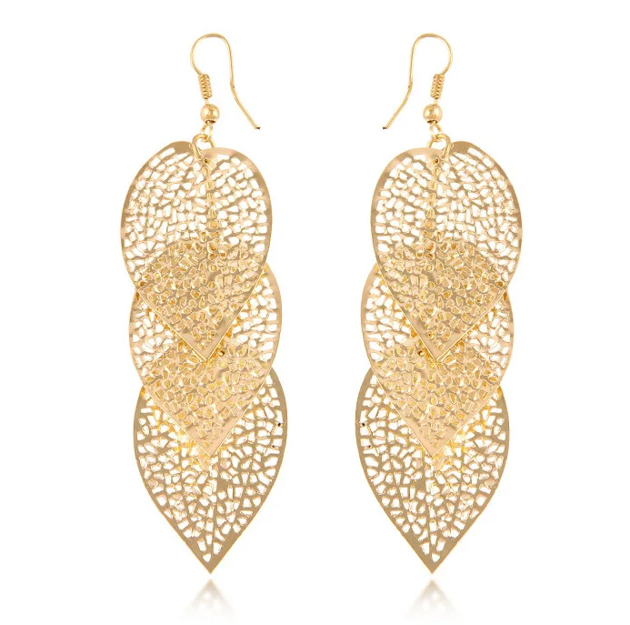 

Fashion women's long Leaves drop earring free shipping 2017