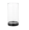 round transparent acrylic action figure perspex display case with black base