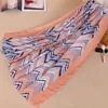 Wholesale muslim women fancy wave pattern cotton hijab islamic long scarf women's shawl wrap