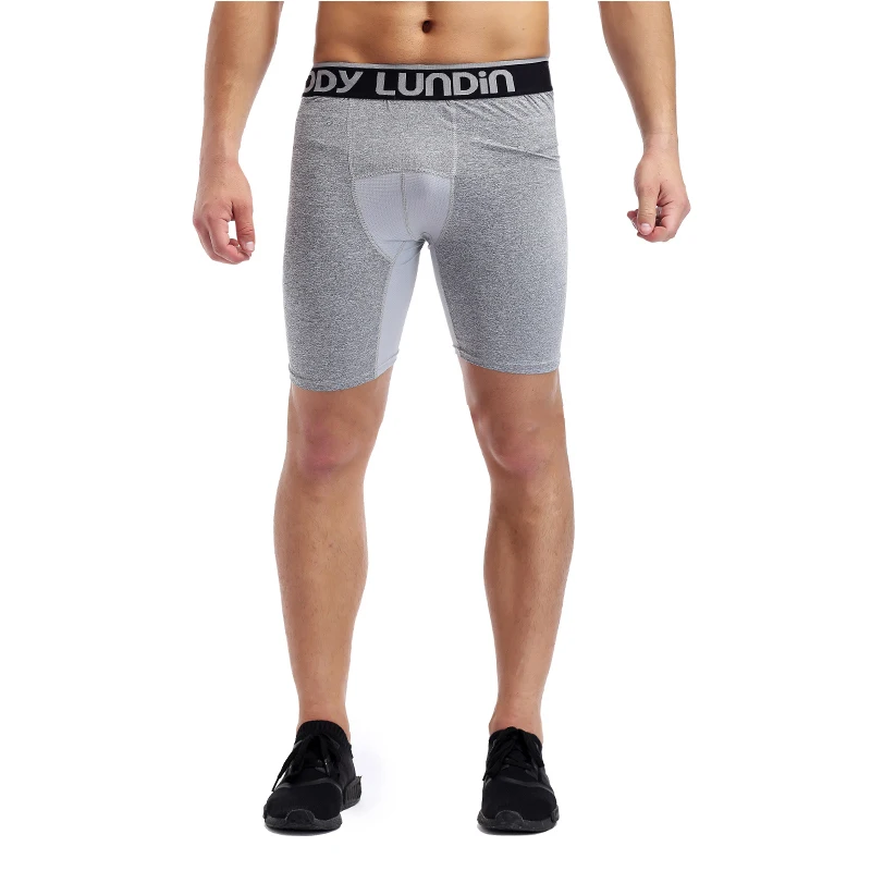 

Cody Lundin Polyester Spandex Gym Shorts Mens Plain Grey High Elasticity Running Short Tights