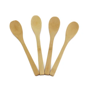 Image of Eco friendly food grade bamboo tea wooden spoon fork ice cream spoon