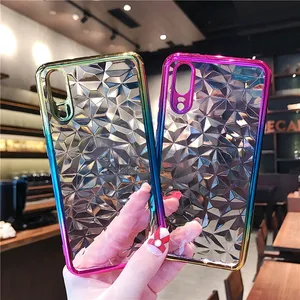Silicone 3D Diamond Gradient Phone Case Huawei Honor & Y Series