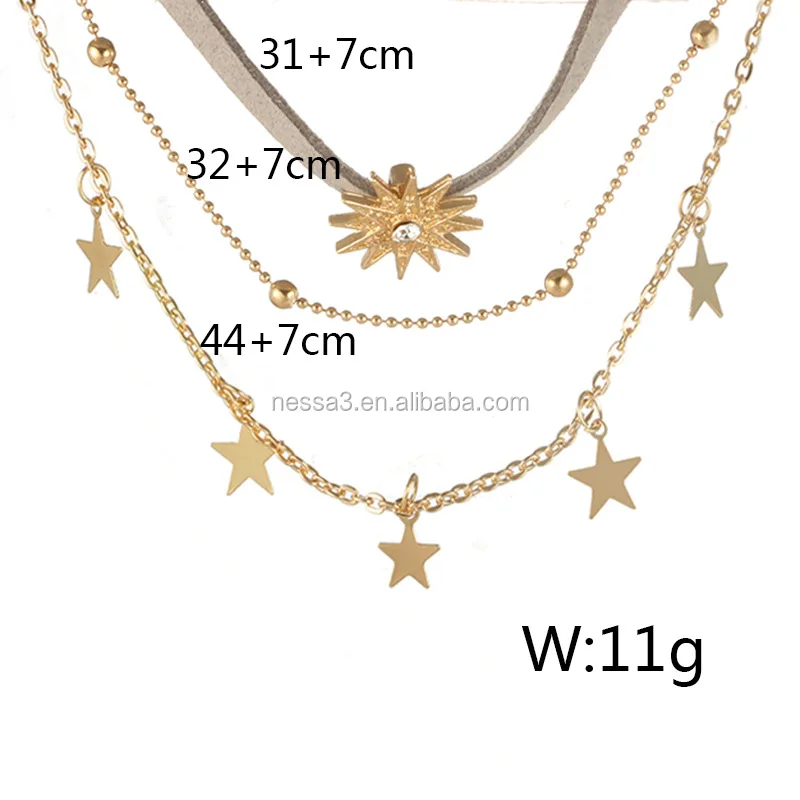 Fashion Gold Star Necklace Wholesale NSYG-0213