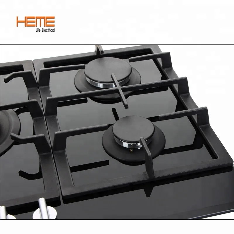 
8mm Thickness tempered glass panel built in 5 burner gas cooktop 