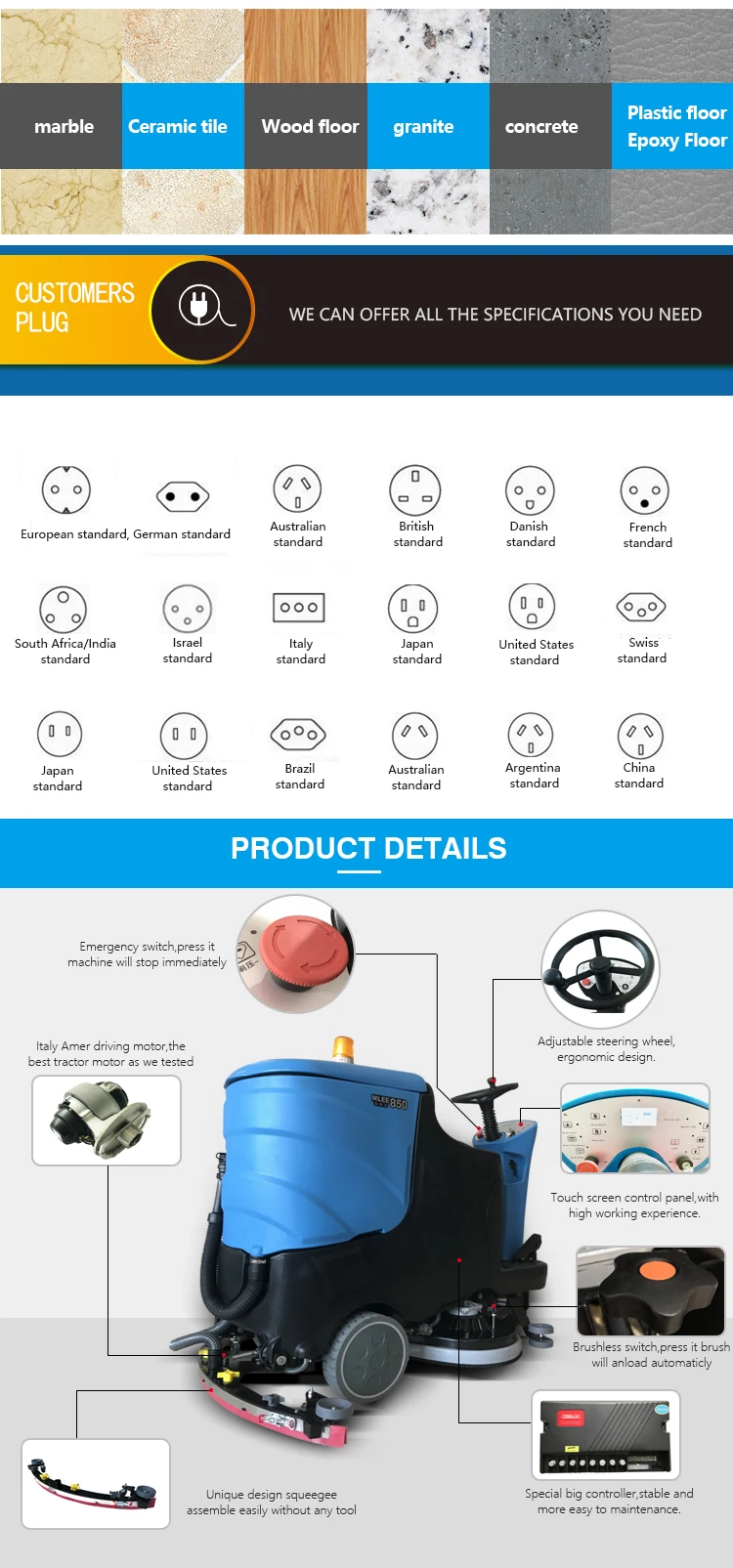 Mlee 850bt Automatic Commercial Floor Scrubber Wet Dry Battery Operate