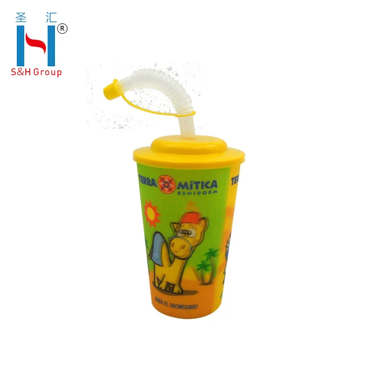 Food Grade Customized 3D lenticular Straw Cups with Lid