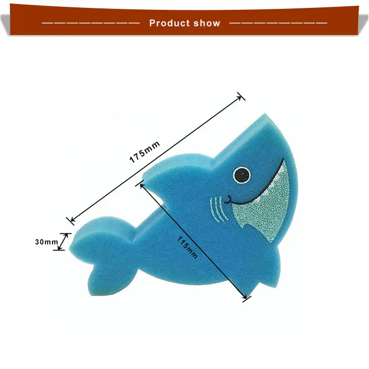 Harmless Shark Fish Shape Bath Sponge Toy Wholesale Custom Child Foam