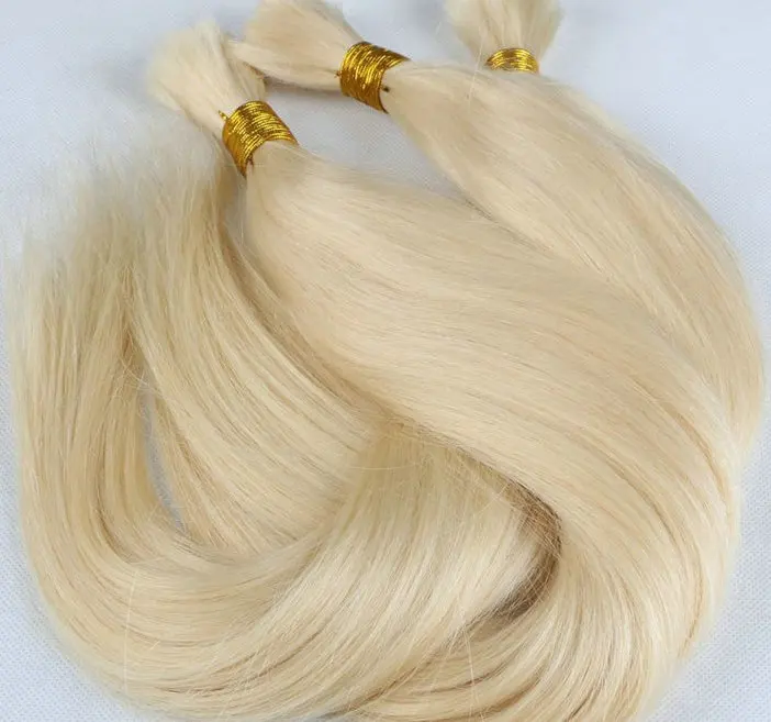 Raw 613 Blonde Indian Human Hair Bulk,Top Quality Indian Hair Bulk,Full ...