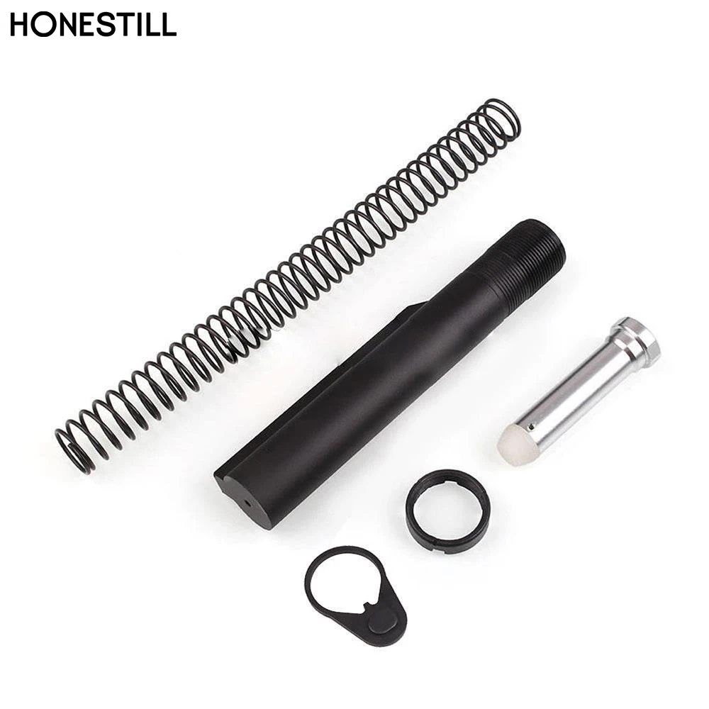 AR15 Mil Spec Buffer Tube Assembly Kit 6 Position Anodized Aluminum AR Fixed Stock