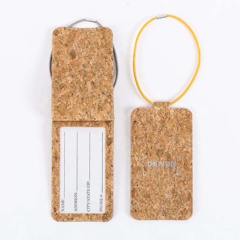 

Wholesale custom logo cork leather travel luggage tag