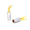 Hifi Pure Copper Gold Plated Fork AMP Speack Cable Male Connector Audio Phono Wire Y Spade Plug U-type Terminals Banana Plug