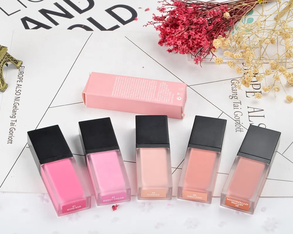 

New Design Vegan High Pigment Waterproof Single Color Blush Makeup Liquid Face Blush