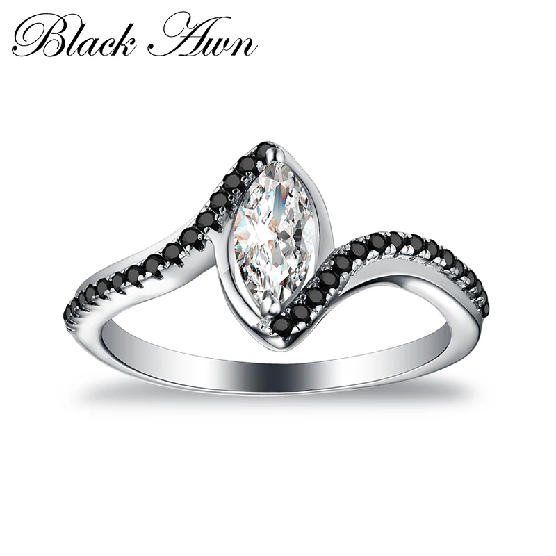 

[BLACK AWN] Wedding Rings for Women 2.3Gram 925 Sterling Silver Jewelry Engagement Ring Femme Bague Girl Gift C332