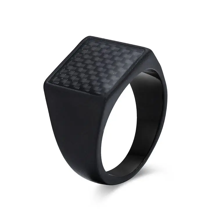 New Design Fashion Jewelry 316L Stainless Steel Black Ring For Men