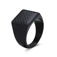 

New Design Fashion Jewelry 316L Stainless Steel Black Ring For Men