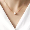 Classic style 12MM shell pearl cross necklace stainless steel plated gold necklace jewelry sets necklace