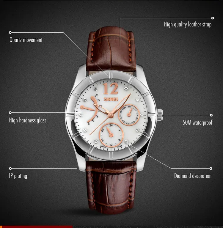 Skmei #6911 japan movement diamond quartz watch ladies luxury watches relojes de mujer
