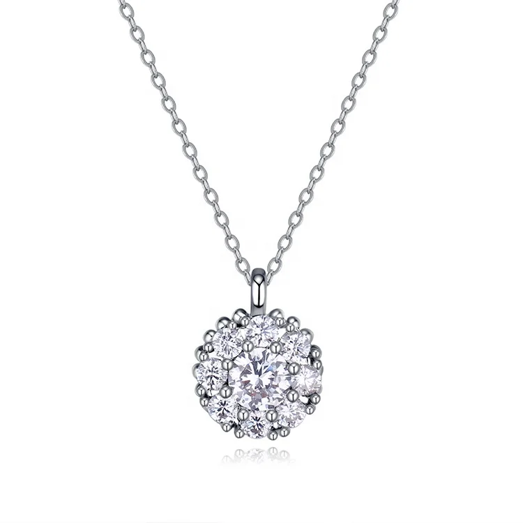 

Dancing diamond necklace 925 sterling silver jewelry