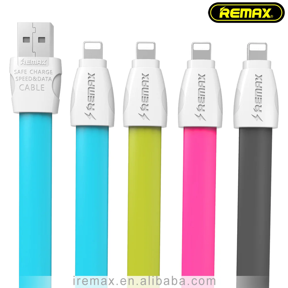 

Remax New Cable RC-011i Full Speed Flat Charging Cable, Black;pink;green;blue